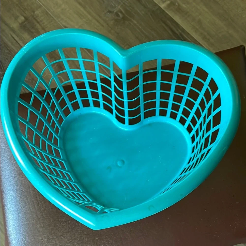 Blue Heart Shaped Plastic Basket